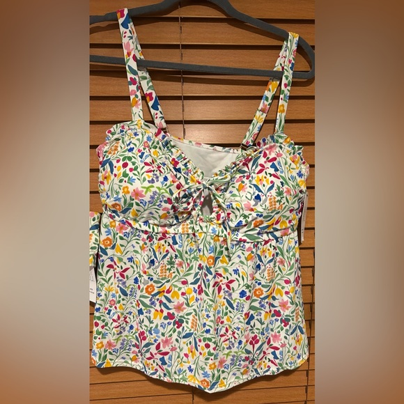NWT Time and Tru Floral Print Tankini Bathing suit size 16-18 1XL - Picture 3 of 8